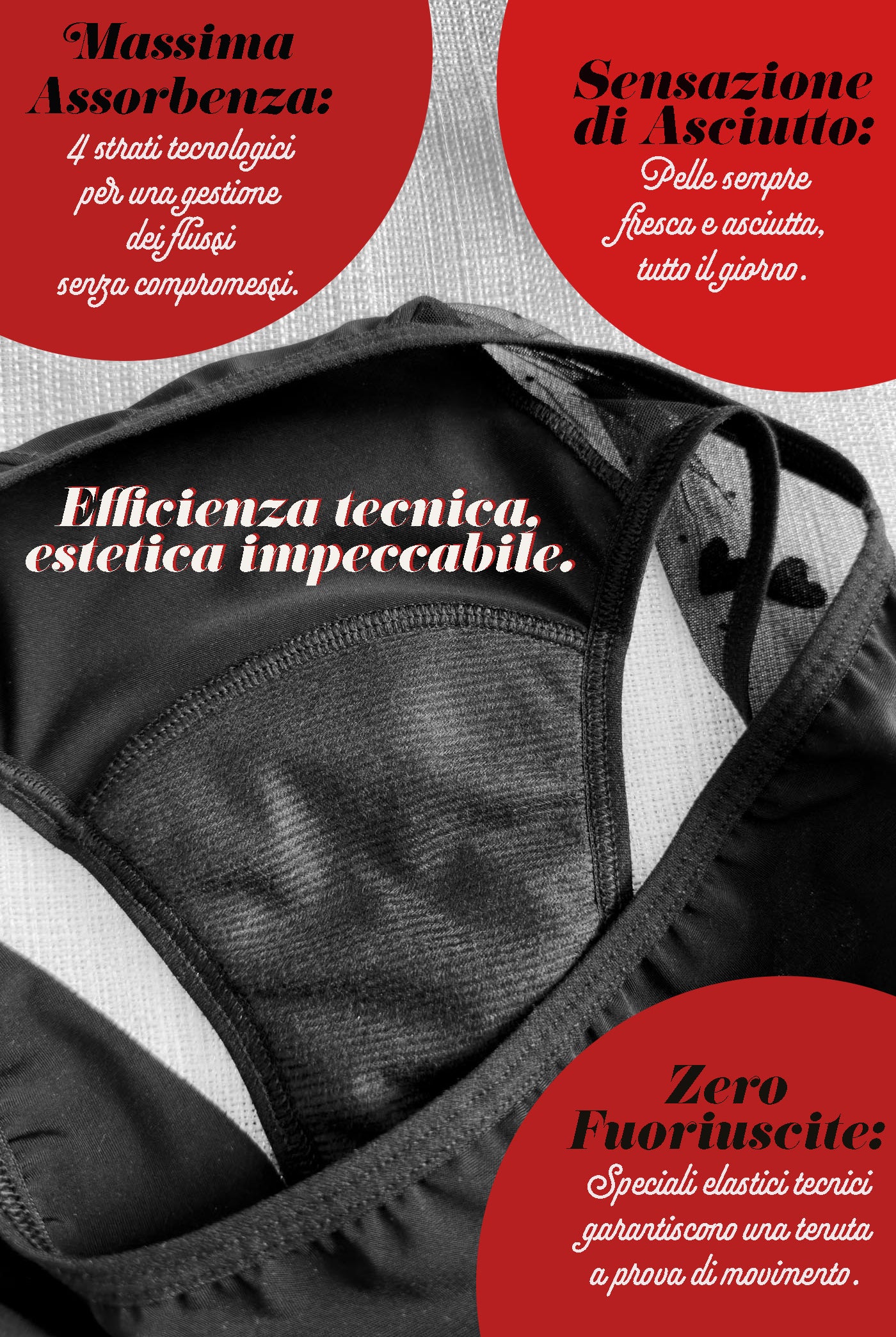 Period Slip Black Baccara Velvet - Slip mestruale | Dot76.it