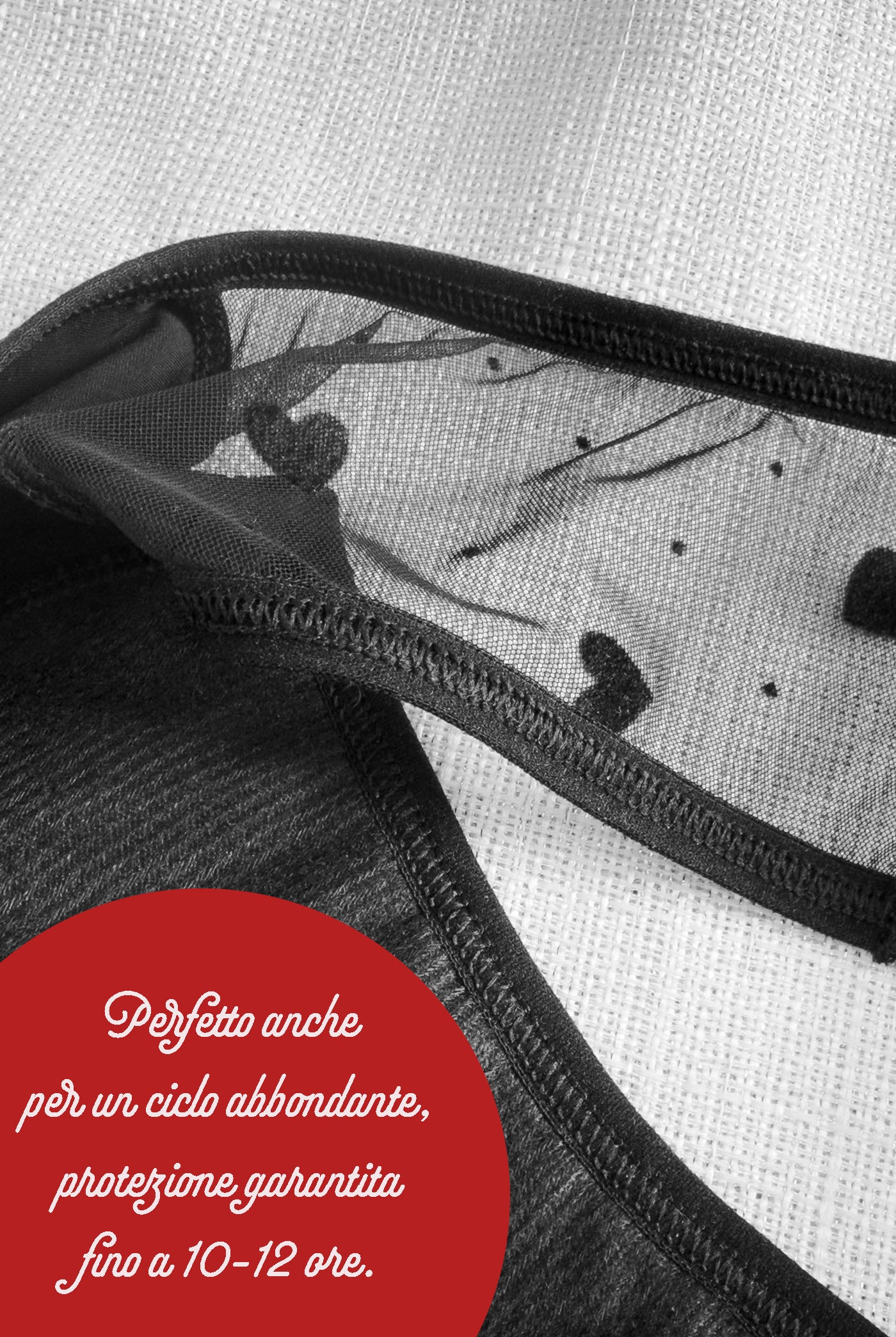 Period Slip Black Baccara Velvet - Slip mestruale | Dot76.it