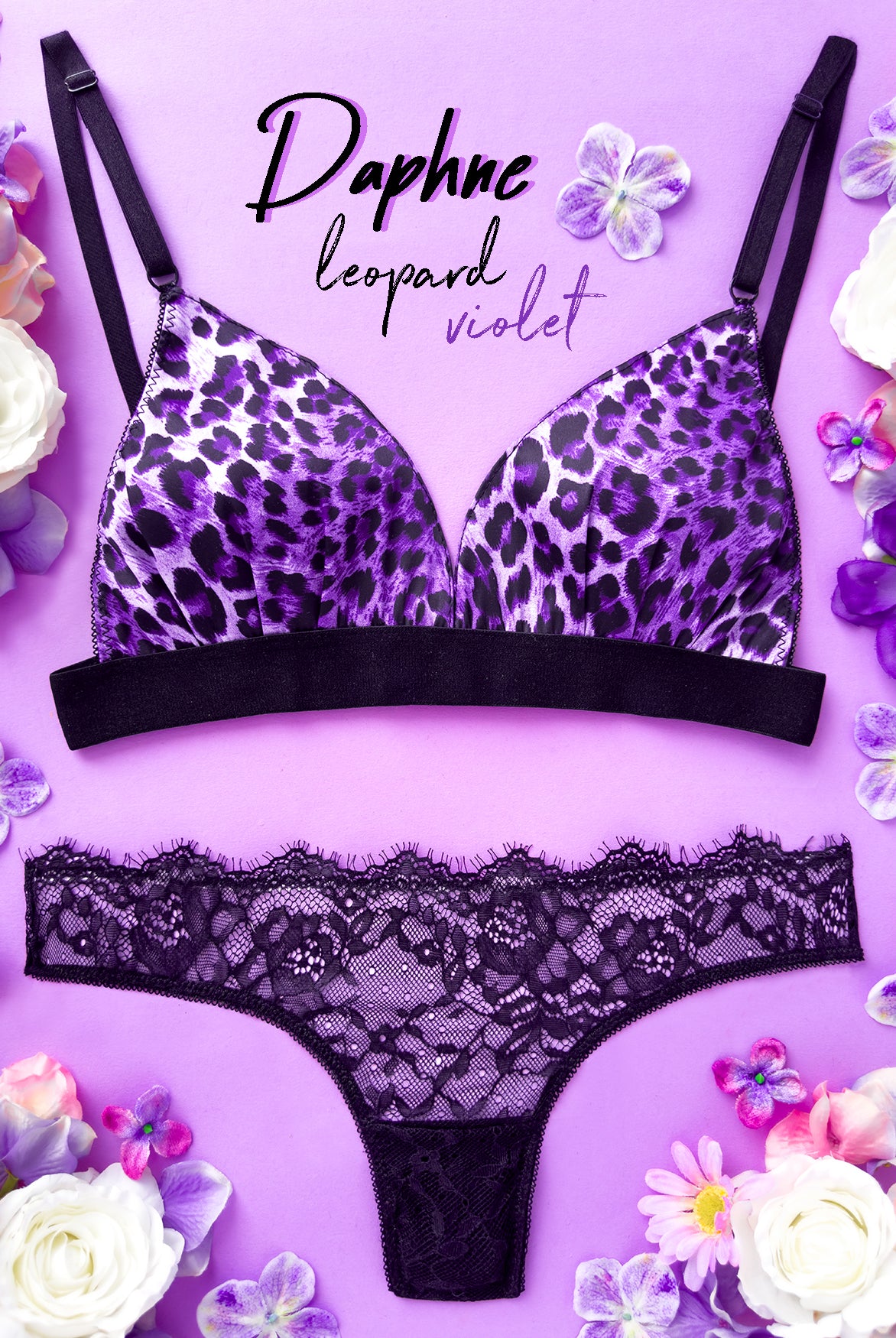 Bralette a triangolo Daphne Leopard Violet | Dot76.it