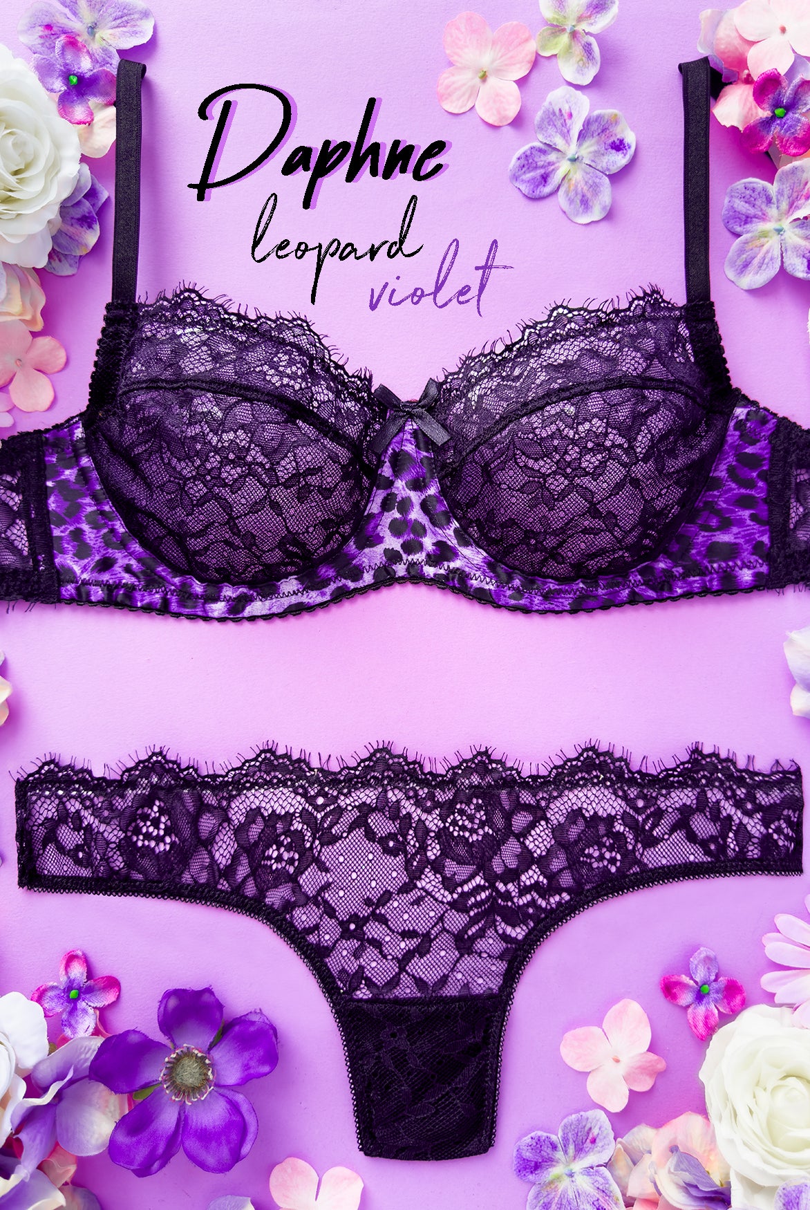 Reggiseno Sfoderato Daphne Leopard Violet | Dot76.it