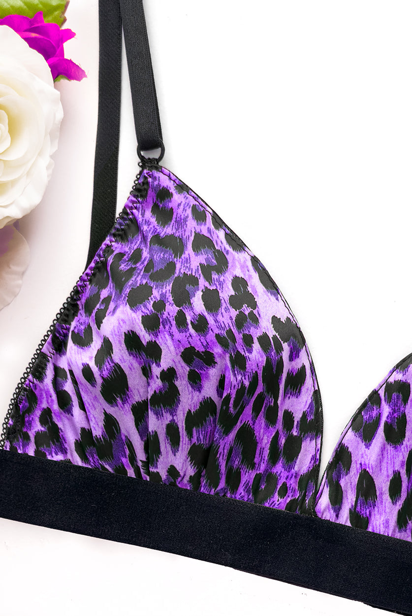 Bralette a triangolo Daphne Leopard Violet | Dot76.it