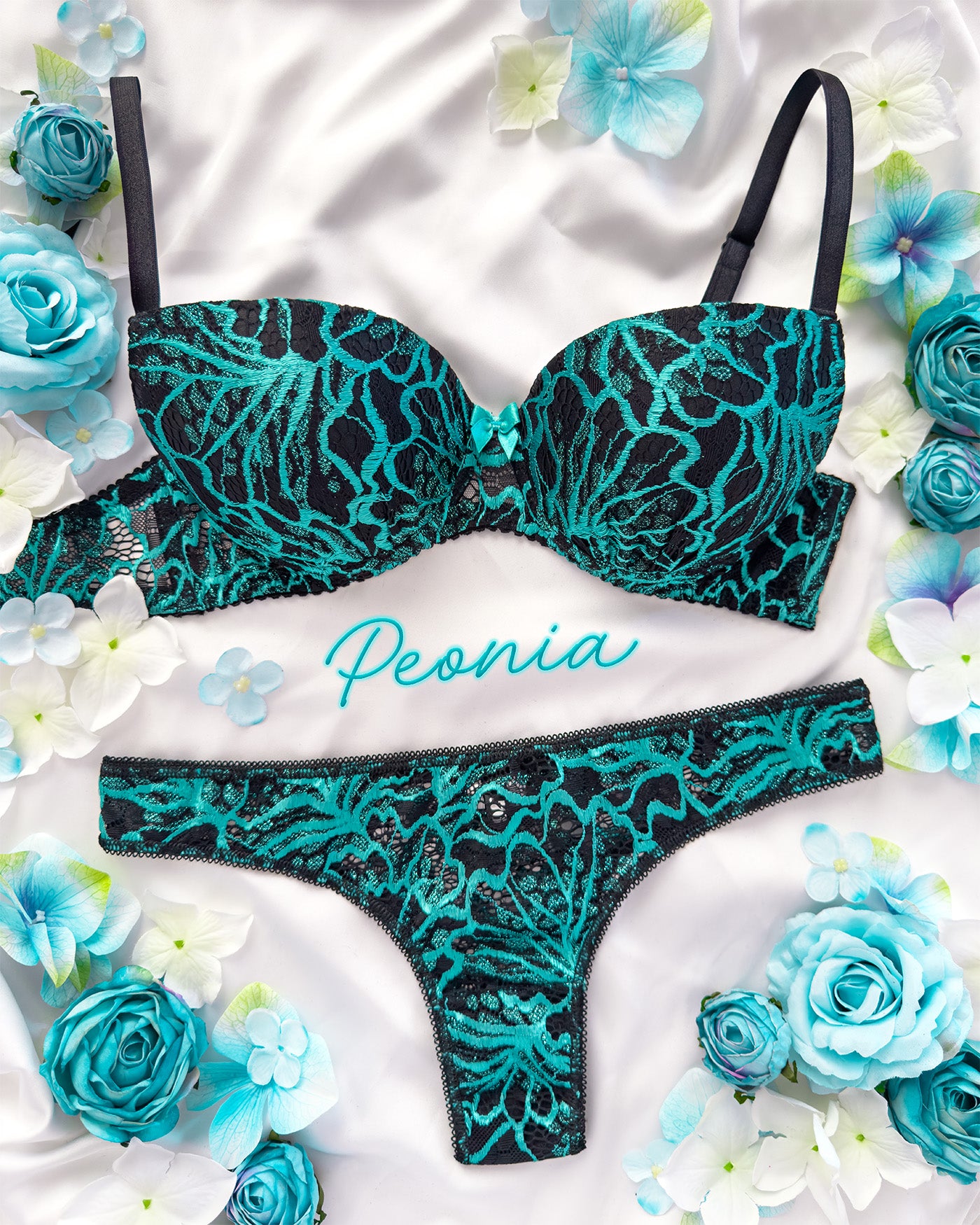 Reggiseno push-up Peonia Dark Tiffany | Dot76.it