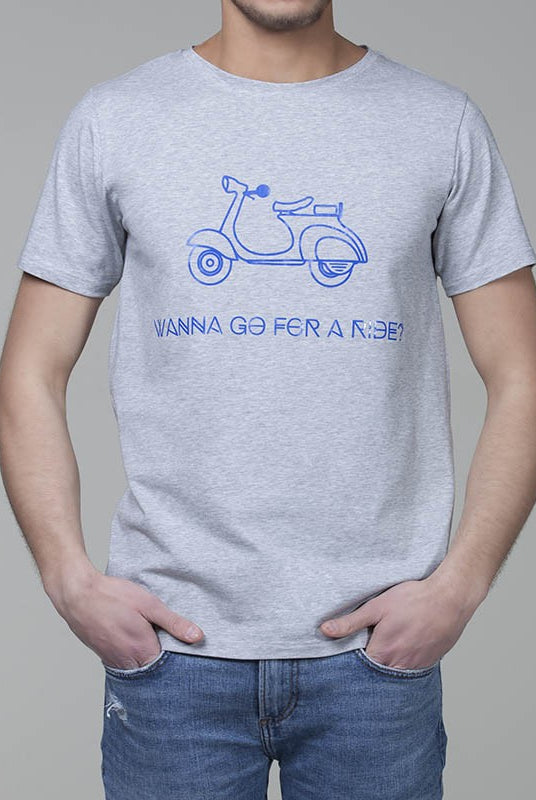 Maglia mezza manica con stampa centrale moto