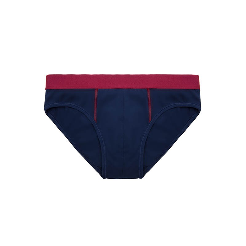 Slip unito cuciture in contrasto ed elastico blu rosso tecnico