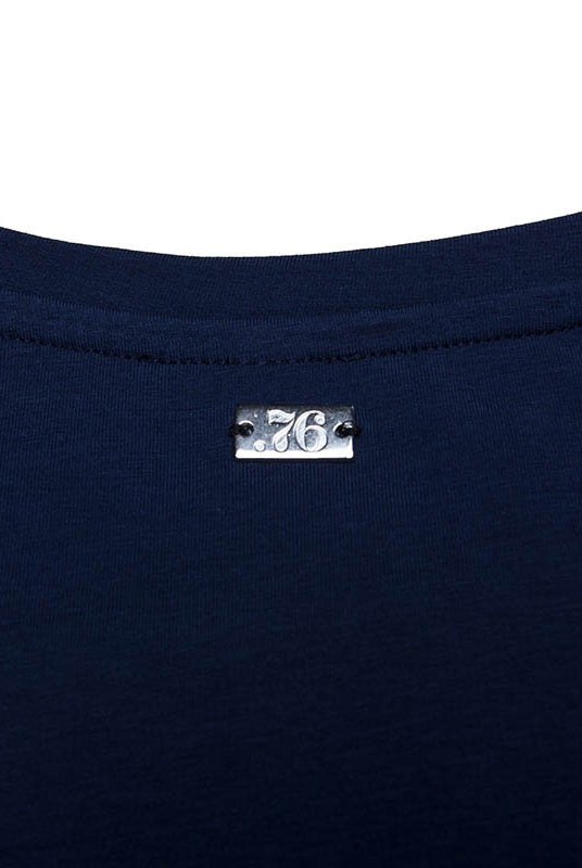 Maglia mezza manica con stampa luna bicicletta dettaglio