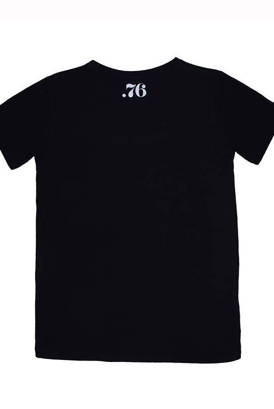 Maglia mezza manica tinta uinita con logo retro collo nera tecnico