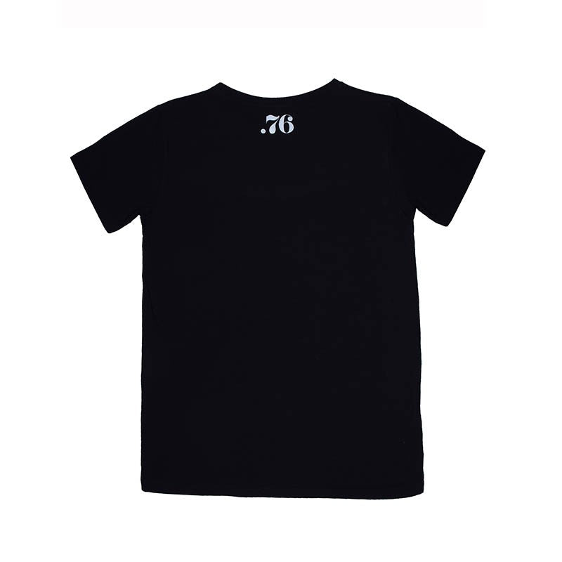 Maglia mezza manica tinta uinita con logo retro collo nera tecnico
