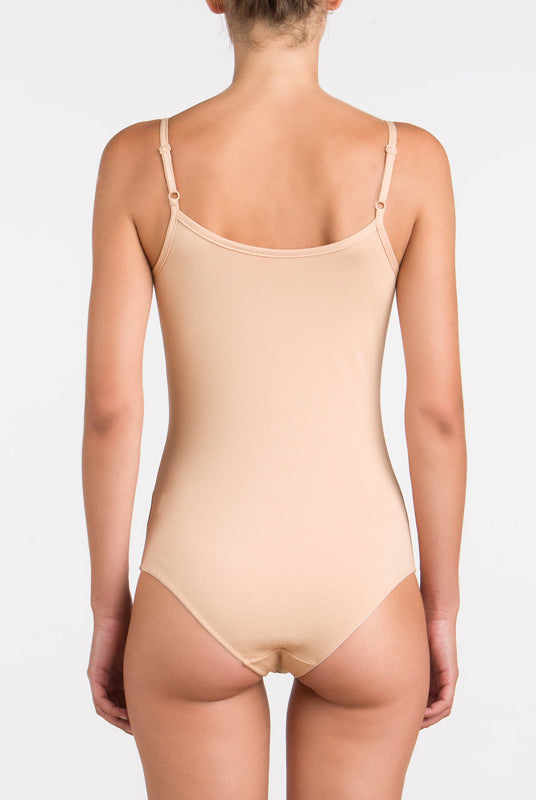 2 retro nudo nudo 17006 Body in cotone con spalline sottili regolabili