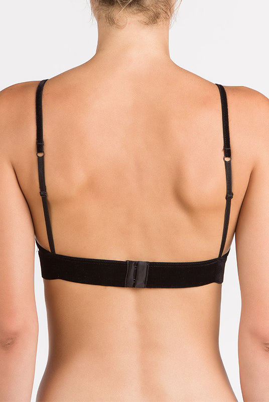 2 retro 17028 Bralette in tulle nero senza ferretto con imbottitura estraibile