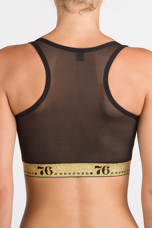2 retro 17095 Reggiseno nero in tulle tecnico con scollo all’americana