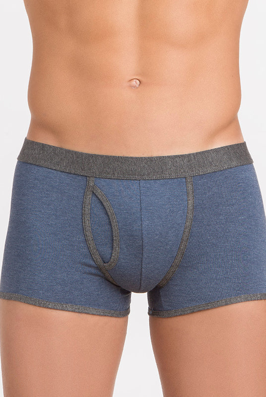 1 fronte azzurro azzurro 17103 Boxer bicolor in cotone mélange