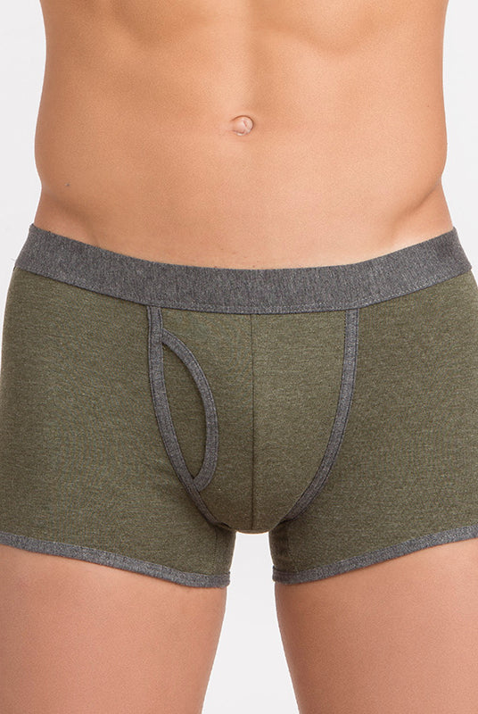 1 fronte verde verde 17103 Boxer bicolor in cotone mélange