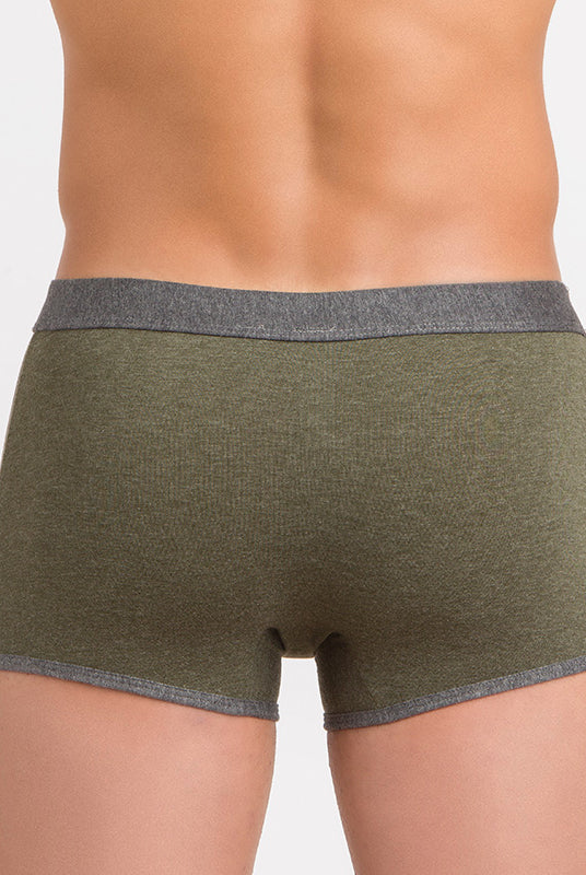 2 retro verde verde 17103 Boxer bicolor in cotone mélange