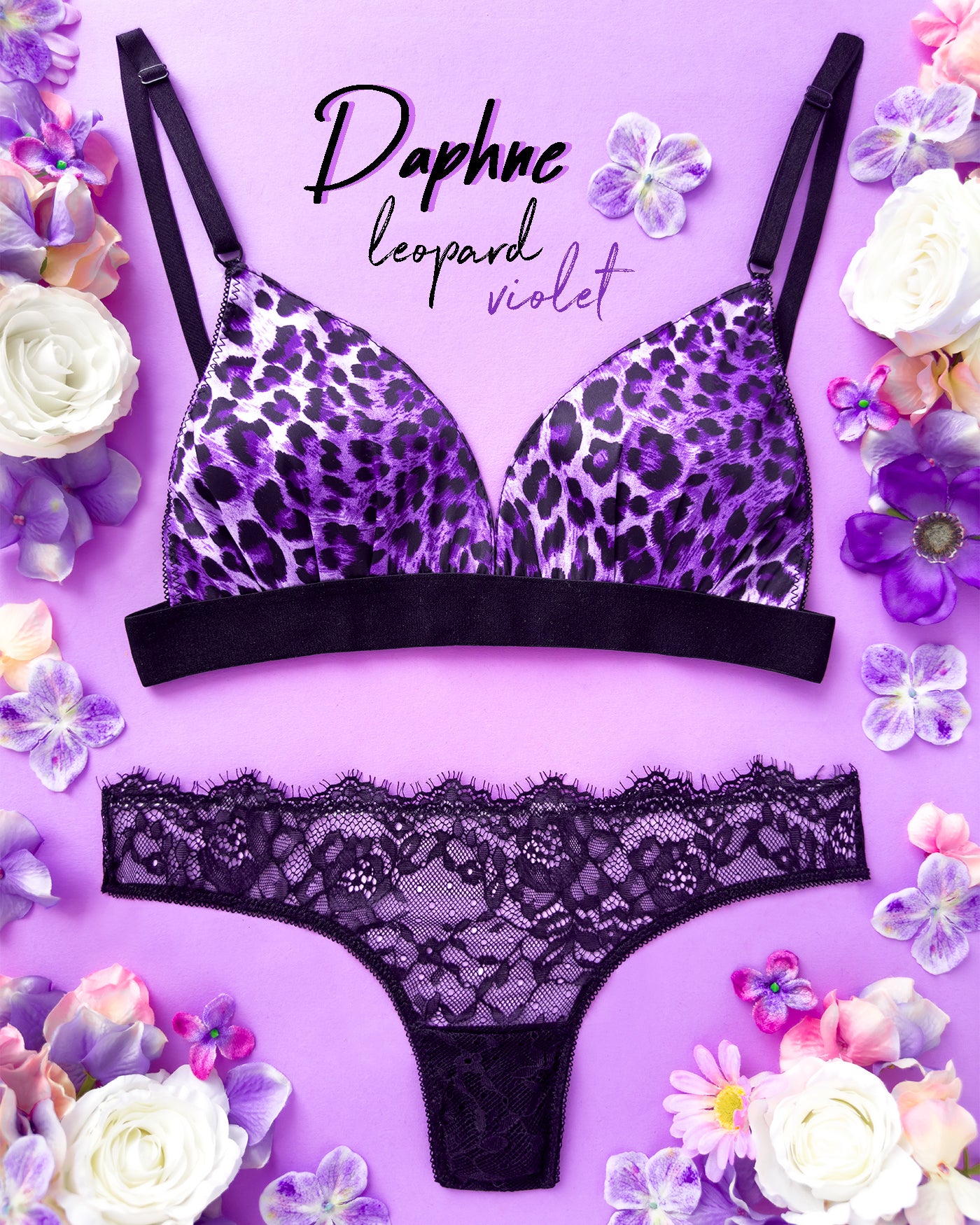 Bralette a triangolo Daphne Leopard Violet | Dot76.it