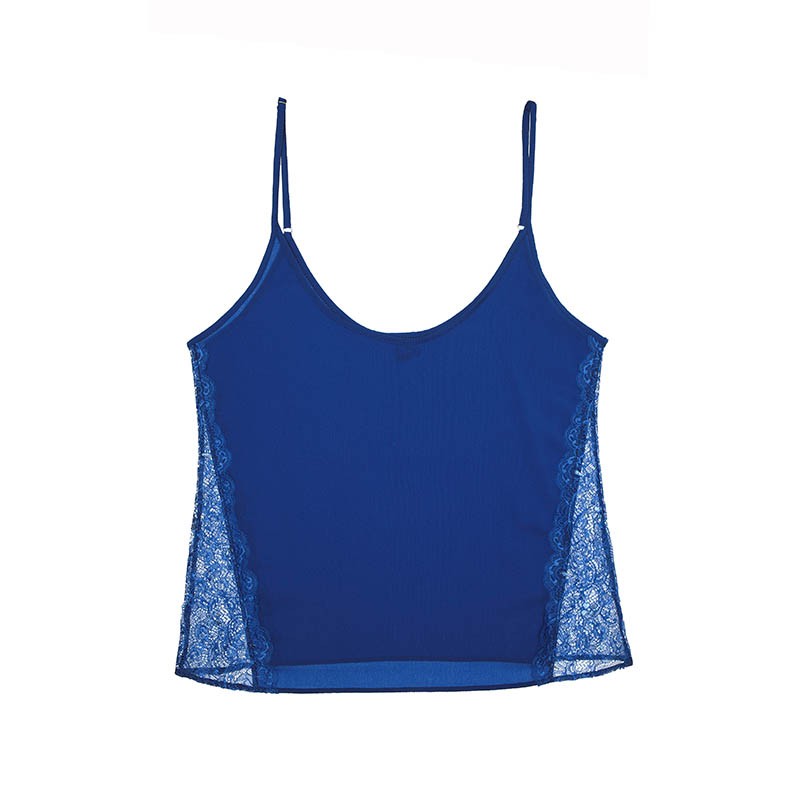 Canotta inserto laterale in pizzo tecnico