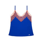 Canotta in pizzo due colori blu rosa tecnico