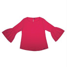 Camicia in crepe manica a campana rosa fragola tecnico