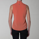 Camicia crepe sbracciata bottoni fiocco arancione kaki