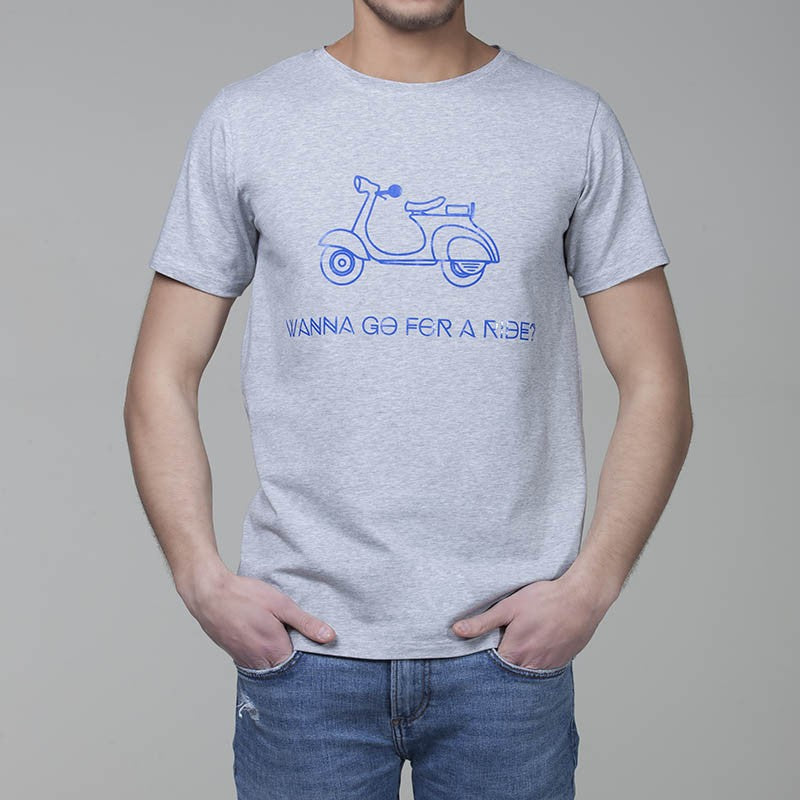 Maglia mezza manica con stampa centrale moto