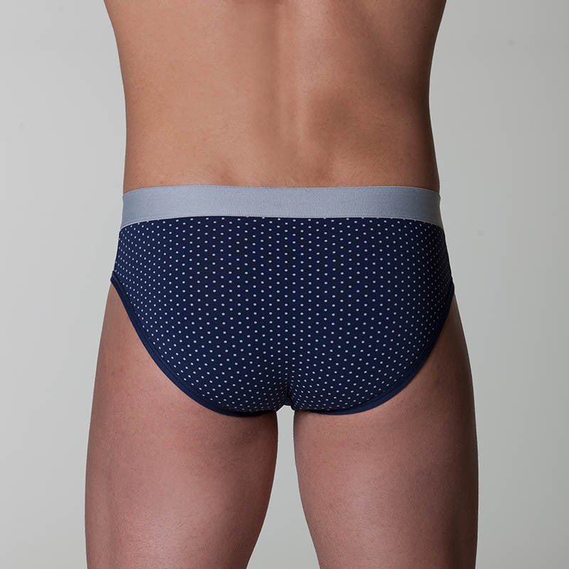 Slip pois uomo elastico esterno blu