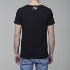 Maglia mezza manica tinta uinita con logo retro collo nera