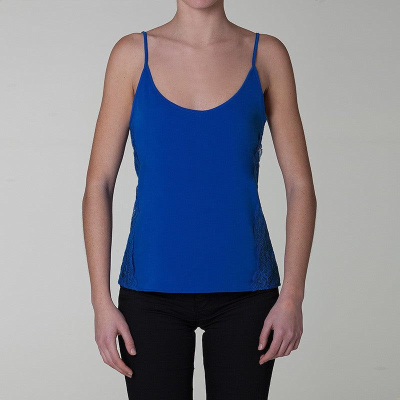 Canotta spalline inserto laterale in pizzo