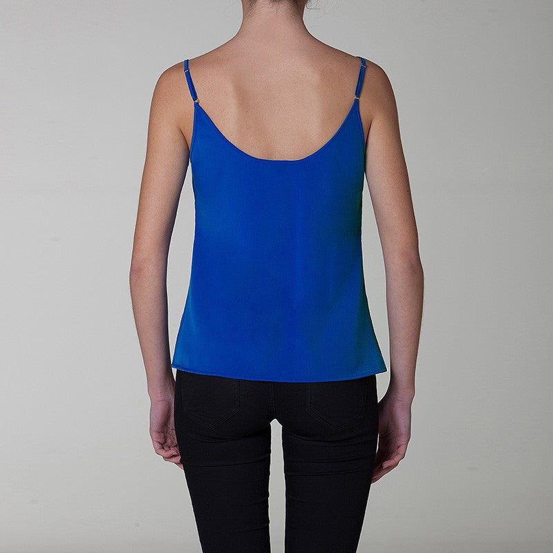 Canotta in pizzo due colori blu rosa