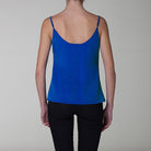 Canotta in pizzo due colori blu rosa