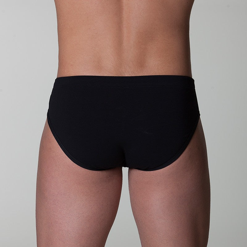 slip uomo classico tinta unita nero