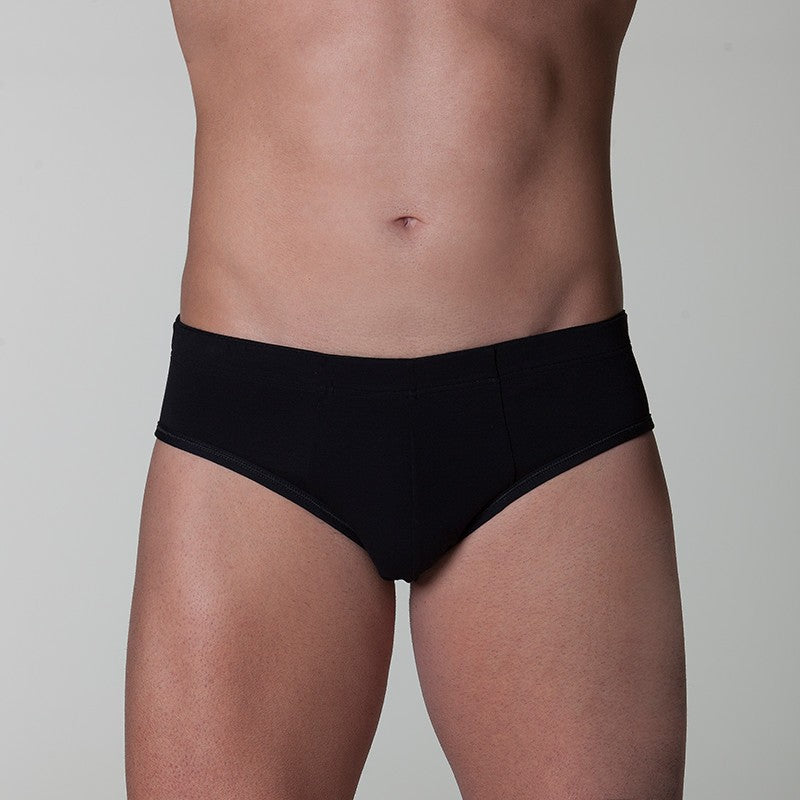 slip uomo classico tinta unita nero