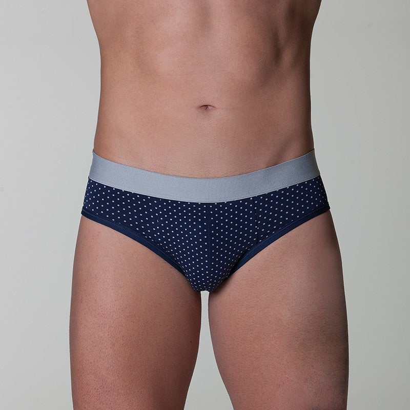 Slip pois uomo elastico esterno blu