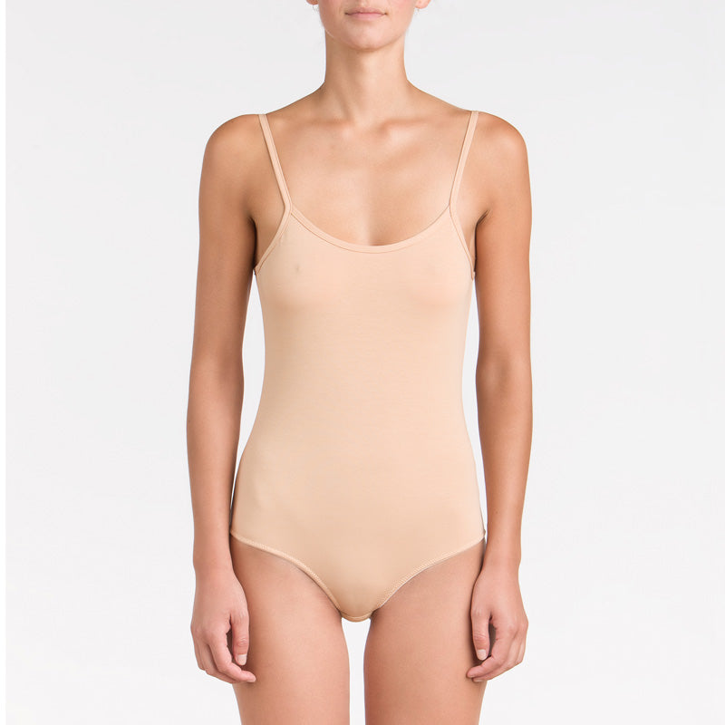1  fronte nudo nudo 17006 Body in cotone con spalline sottili regolabili