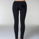 2  retro  17020 Pantalone lungo nero con bande laterali e applicazione ricamata a forma di cuore in ciniglia