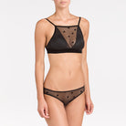 3  fianco  17028 Bralette in tulle nero senza ferretto con imbottitura estraibile