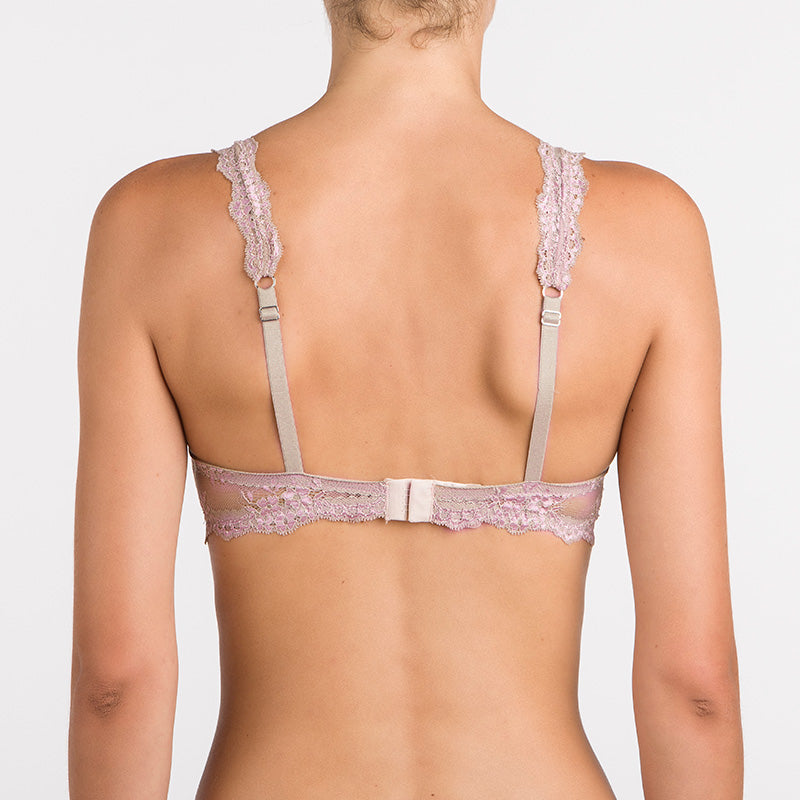 2  retro  17083 Bralette nude look in pizzo floreale nocciola e rosa