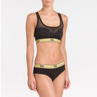 3  fianco  17095 Reggiseno nero in tulle tecnico con scollo all’americana