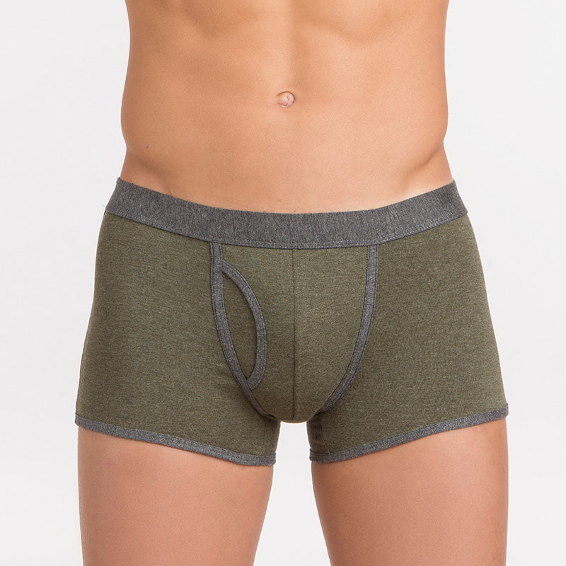 1  fronte verde verde 17103 Boxer bicolor in cotone mélange
