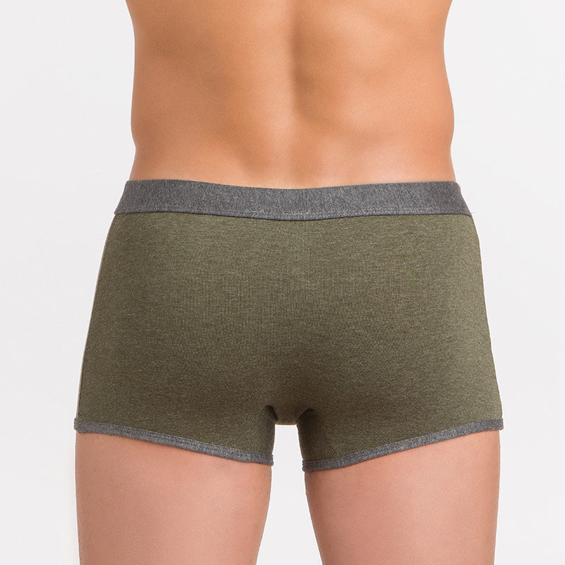 2  retro verde verde 17103 Boxer bicolor in cotone mélange